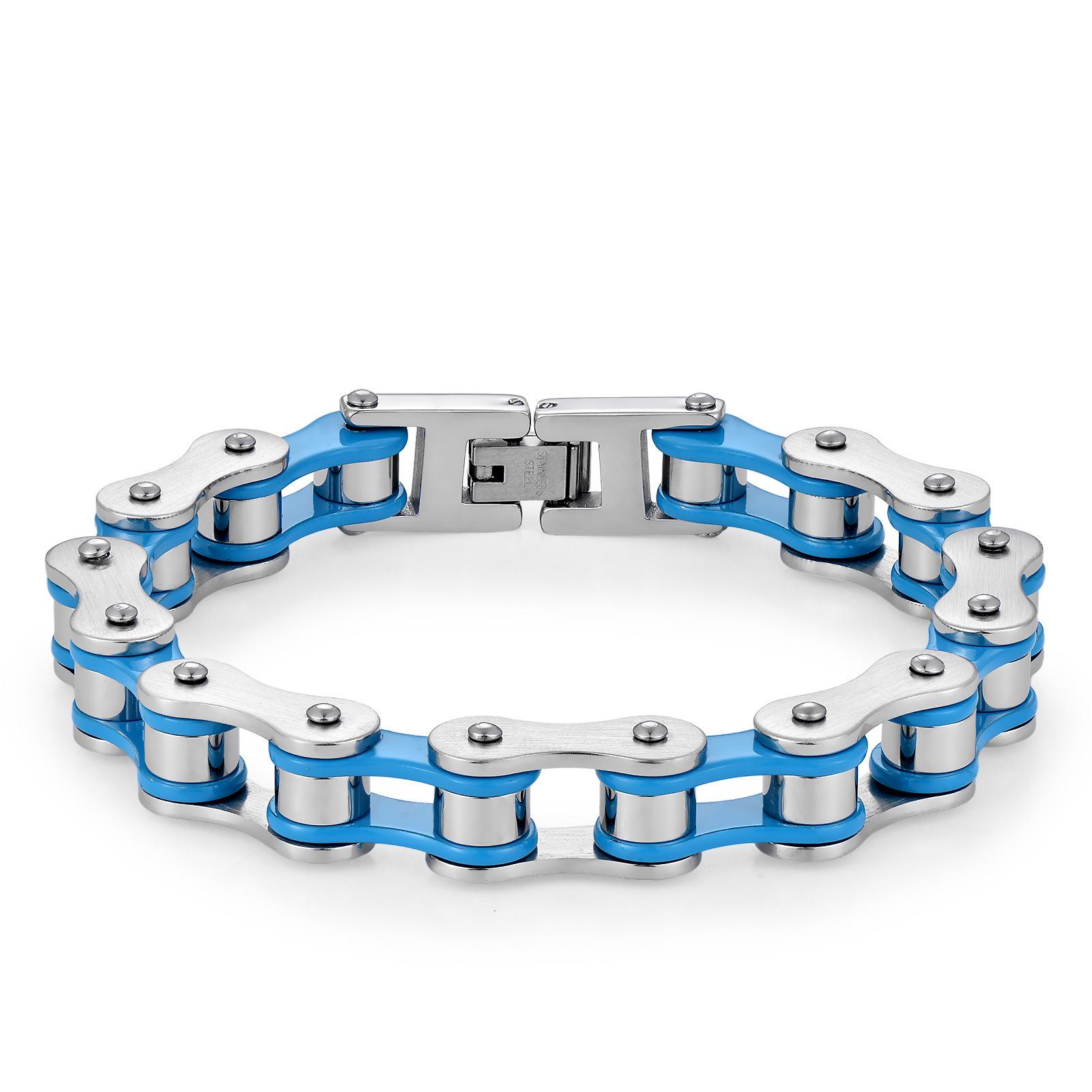 Europäisch-amerikanischer Stil Fahrradkettenarmband: Kreativer Rock Hip Hop Schmuck für Männer & Frauen aus Edelstahl gray