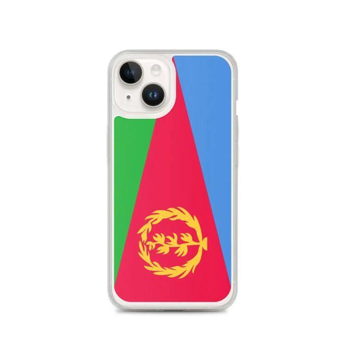 Coque Téléphone – Drapeau de l'Érythrée – Compatible iPhone 14 – Étui Souple – Résistant et Antichoc - Silicone - Pixelforma