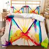 Abstract Duvet Cover Set Watercolour Painting Colourful Comforter Cover King Queen Size for Boys Girl Teen Polyester Bedding Set