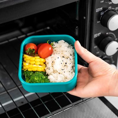 Silikona Bento Box hermētisks pusdienu atkārtoti lietojams pārtikas trauks bez BPA, 400 ml