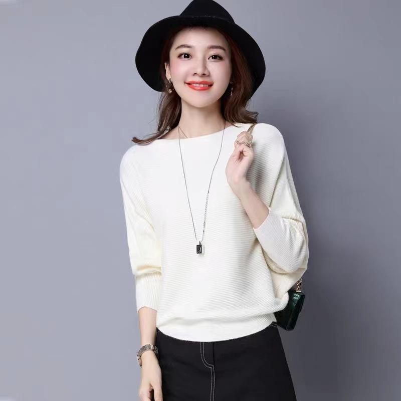 Knit Sweater Women Loose Pullover Long Sleeve O Neck Sweater for Spring and Autumn