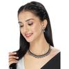 Trendy Oxidised Silver Plated Floral Shaped Choker Necklace Set For Women