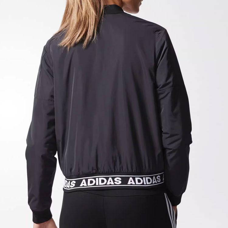 Adidas Alphabet Logo Print Sports Woven Casual Jacket Women Jacket Black CE2535
