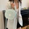 Cute Fruit Lemon Round Shoulder Bag With Color Block Design For Casual Outings