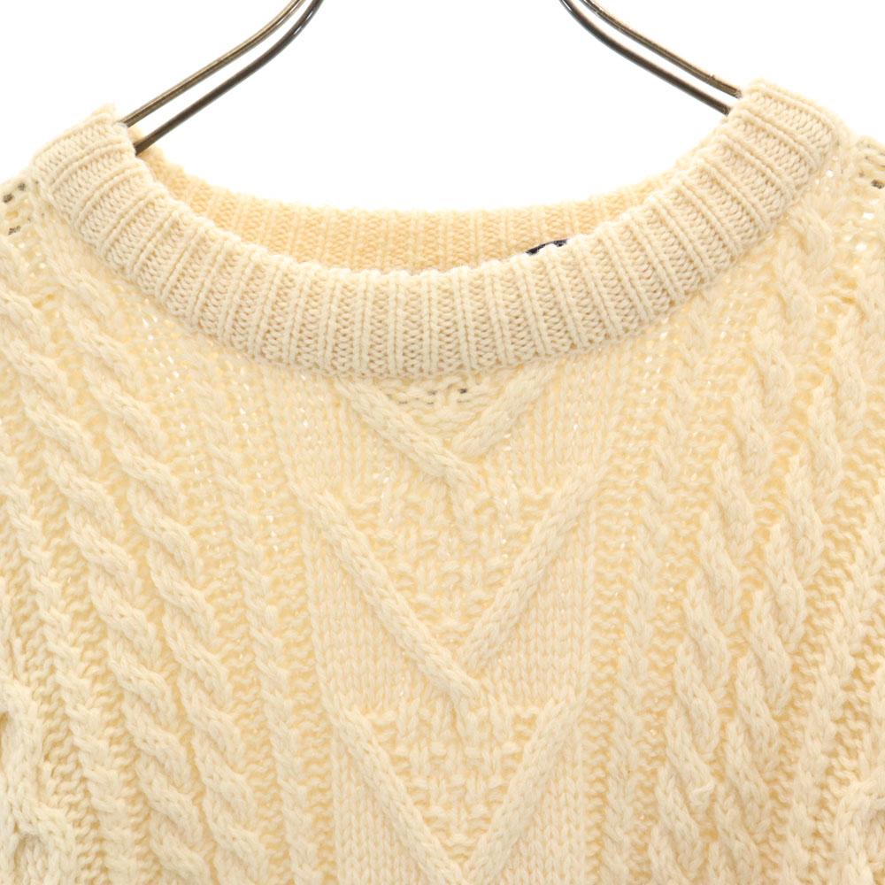 ALLEN JOLLY 80s 90s Wool Old Long Sleeve Sweater XL White Knit Men's Used