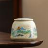 Chinese Ceramic Candy Jar Landscape Flower Decoration Jar Portable Tea Box Vintage Nut Coffee Bean Medicinal Herb Storage Bottle