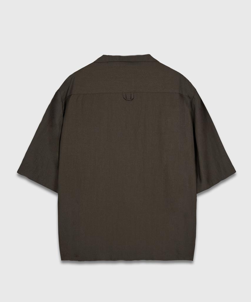 BILLIANT Recycle Open Collar Shirt_Brown