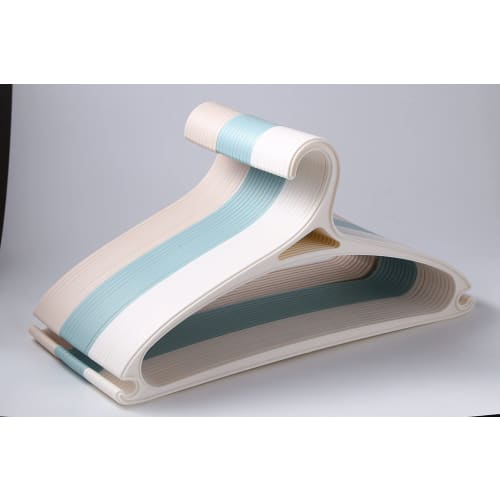 Set of 20 Clothes Hangers, Storage Hangers, Non-Slip, Heavy-Duty, Closet Hangers, Shape-Retaining, Wet/Dry Use, 20-Pack (Almond Color)