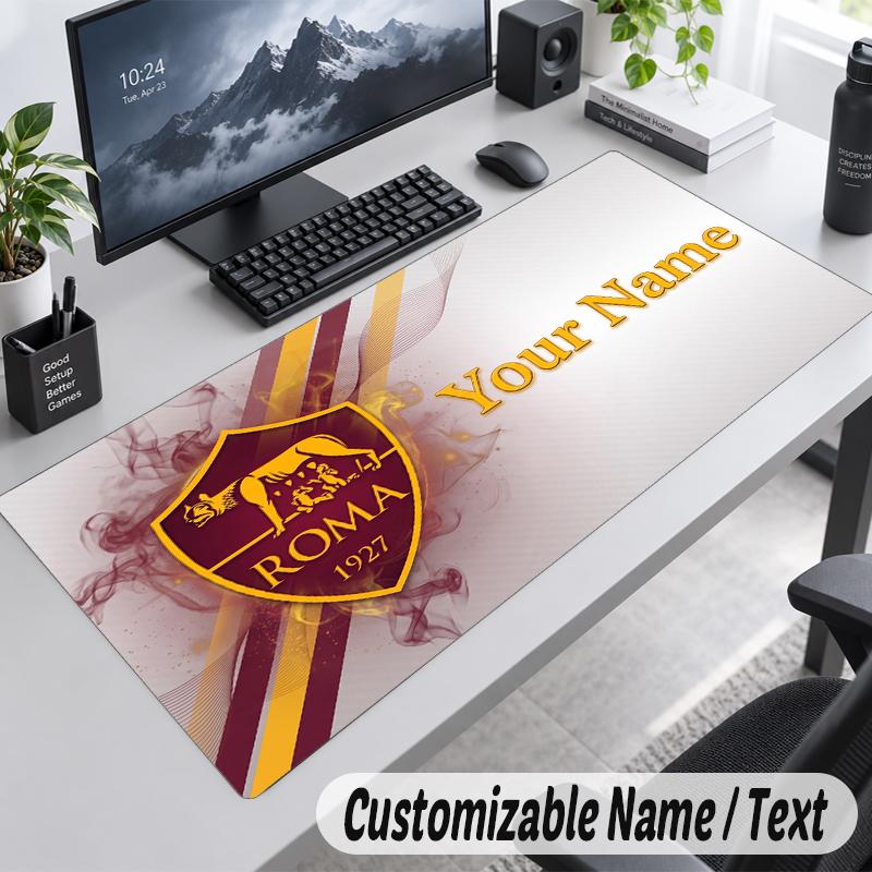 Custom Name Text Mouse Pad AS Roma FC Personalized Desk Pad For Work And Gaming