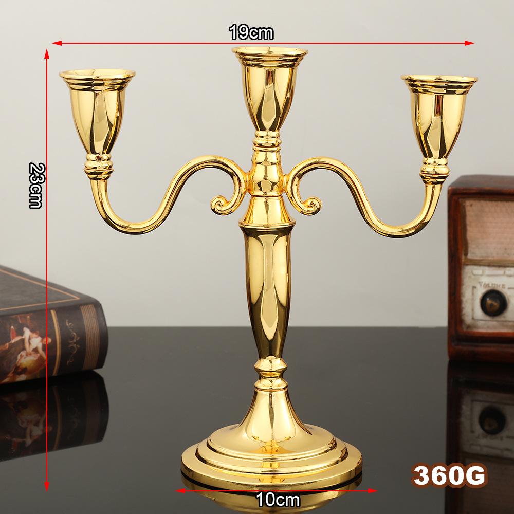 

3/5-arm European Alloy Candle Holder Luxury Glossy Dining Romantic Candlelight Decor 1pc