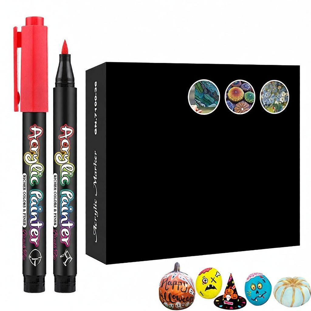 High Value Acrylic Marker Multi Color 12 24 36 Color Set Color Pen Children' S Students Painting Marker Pen GN.7100 12 Color Set