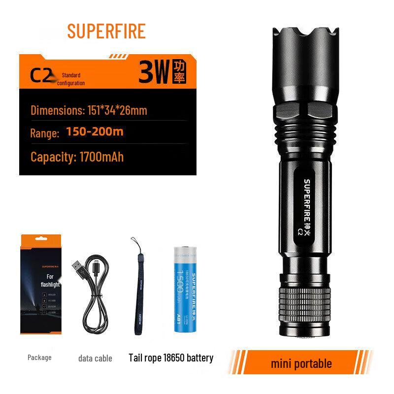 Shenhuo C2 USB Rechargeable LED Flashlight