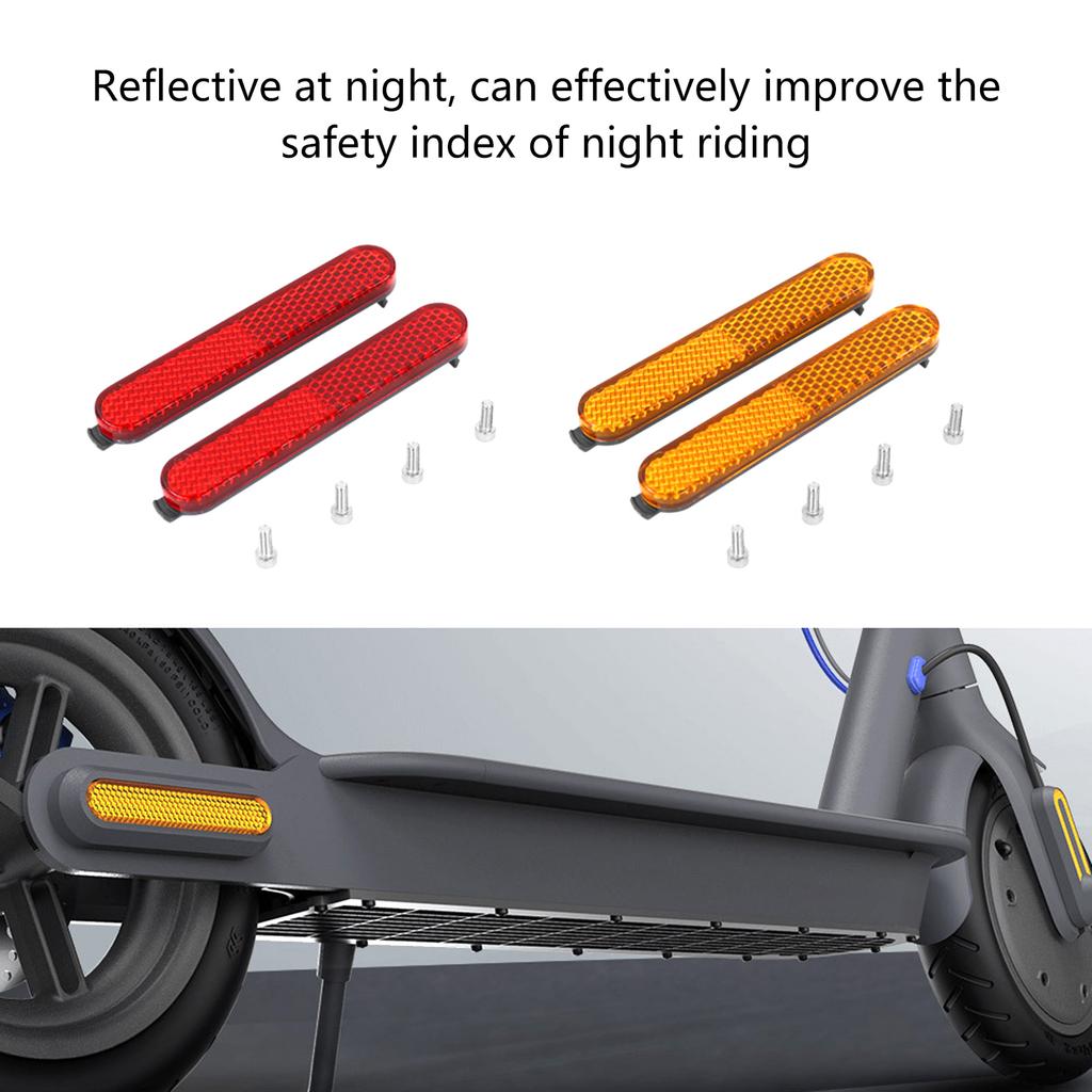 2Set Electric Scooter Side Reflective Strap Safety Tube Night Reflector Scooter Rear Wheel Protective Decorative Shell