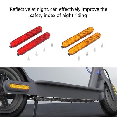 2Set Electric Scooter Side Reflective Strap Safety Tube Night Reflector Scooter Rear Wheel Protective Decorative Shell