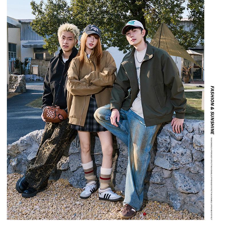 Męska kurtka bomberka retro ze stójką - Kolekcja Wiosna/Jesień