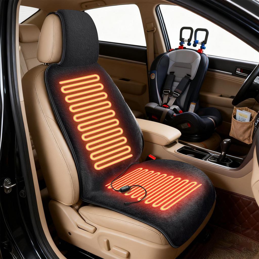 Samochodowa podgrzewana nakładka na siedzenie 3 poziomy regulacji temperatury Urządzenie grzewcze Poduszka na siedzenie po stronie kierowcy z podgrzewaniem do SUV-a Kampera Pojazdu Samochodu Sedana