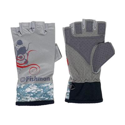 FISHMAN Verão XL GB-201804 Luvas Sem Dedos de 5 Dedos, Cinza,