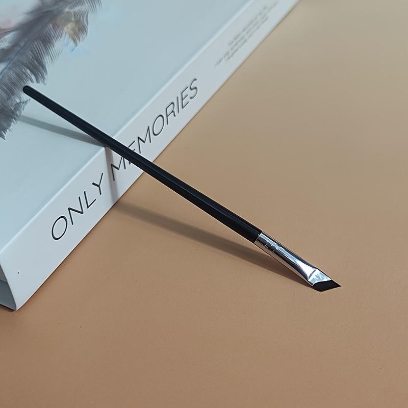 Angled Eyebrow Brush with Nylon Bristles - Precision Tip for Sharp Definition, Oval Shape Ideal for Makeup Application Tools