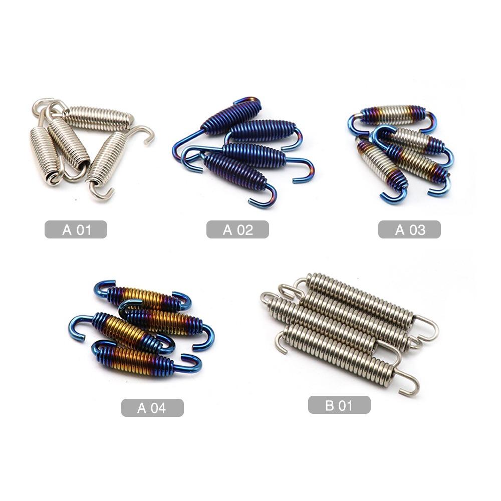 Stainless Steel Exhaust Pipe Springs Titanium Silencers Colored Exhaust Pipe Connector Double Hooks Motorcycle Spring