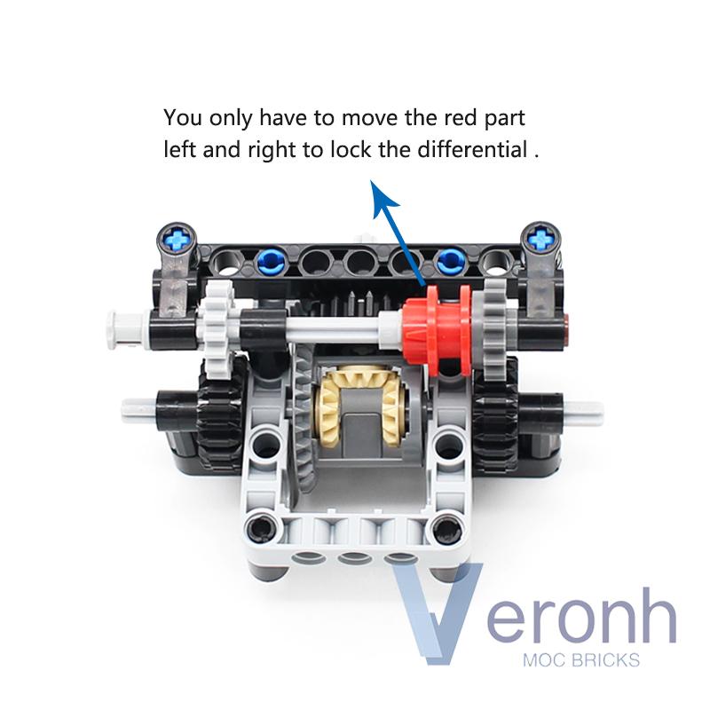 Off-Road Car Buggy Simple Adjustable Differential Lock Framed Kits MOC High-tech Building Blocks Assembly Technical Bricks Toys