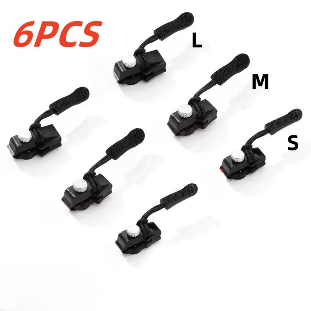 6/3 Stück Universeller Reißverschluss-Schieber Schnellinstallation Abnehmbarer Reißverschlusskopf für Jacken Gepäcktaschen Ersatz Schieberverschluss Reparatur