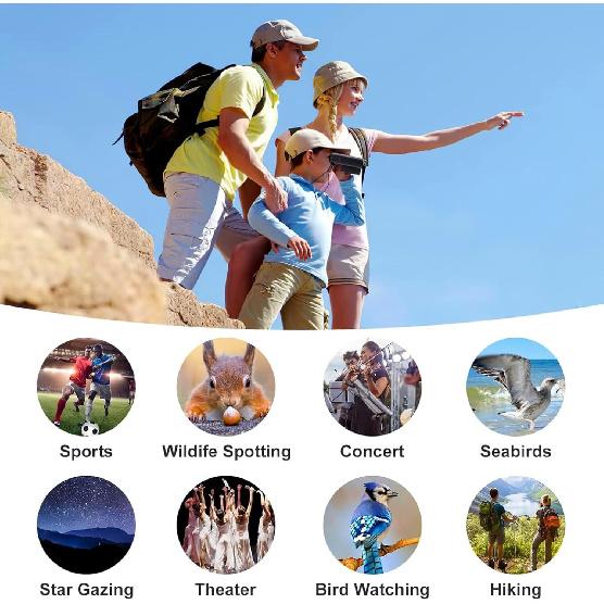 Portable Mini Binoculars,30x60 Zoom Wide View Angle Folding Binoculars Telescope with Low Light Night Vision for Outdoor,Bird