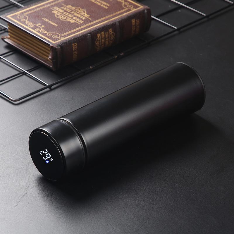 Inteligentní termoska s velkým objemem 500 ml, vakuové termosky, přenosná nerezová termoska, láhev na vodu, cestovní hrnek na čaj, kancelářská termoska