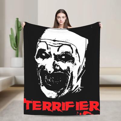 The Terrifier Horror Movie  Blanket Flannel Summer Multifunction Lightweight Thin Throw Blankets for Sofa Car Bedding Throws