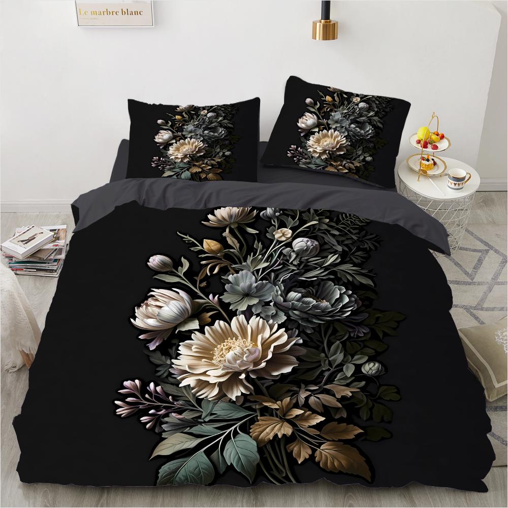 Padrão colorido retrô de borboleta com impressão 3D (conjunto de três peças) conjunto de cama de casal queen size fronha edredom