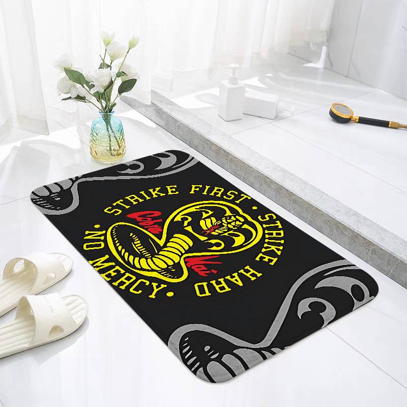 Cobras_Kai_Karates_Floor Mats Home Laundry Rug Carpet For Living Room Decor Lounge Area Anti-slip Foot Mat Entrance Doormat
