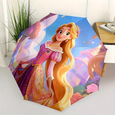 Princess, Fantasy Automatic Opening and Closing Umbrella, Compact Travel Umbrella, Lightweight and Portable, Suitable for Beach Commuting Bu
