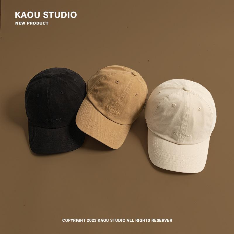 Hat Embroidery Peaked Cap Women's Face Small Summer Sunscreen Shade Baseball Cap Men's Soft Top