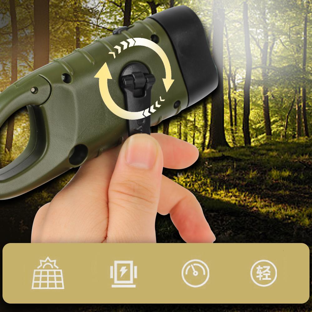Hand Crank Dynamo Traditional Design for Outdoor Camping Mountaineering LED Flashlight Portable Torch Lantern Solar Power Tent Light