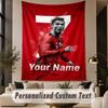 Custom Text Tapestry Cristiano Ronaldo Print Wall Tapestry Indoor Living Room Wall Decor