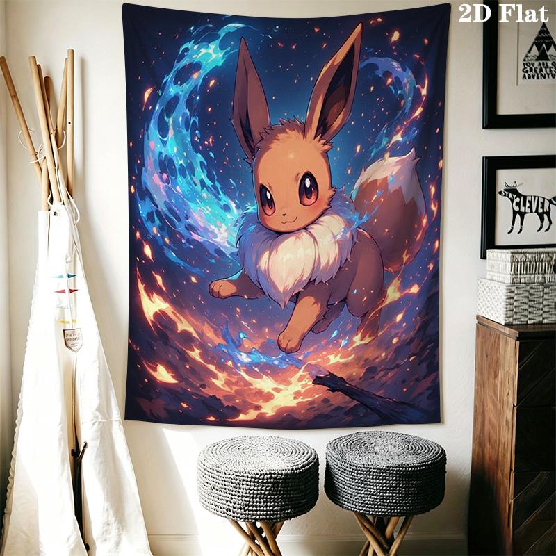Pikachu Eevee Tapestry Wall Tapestry Fashion Print Background Cloth Wall Covering Decoration Homestay Soft Decoration Tapestry