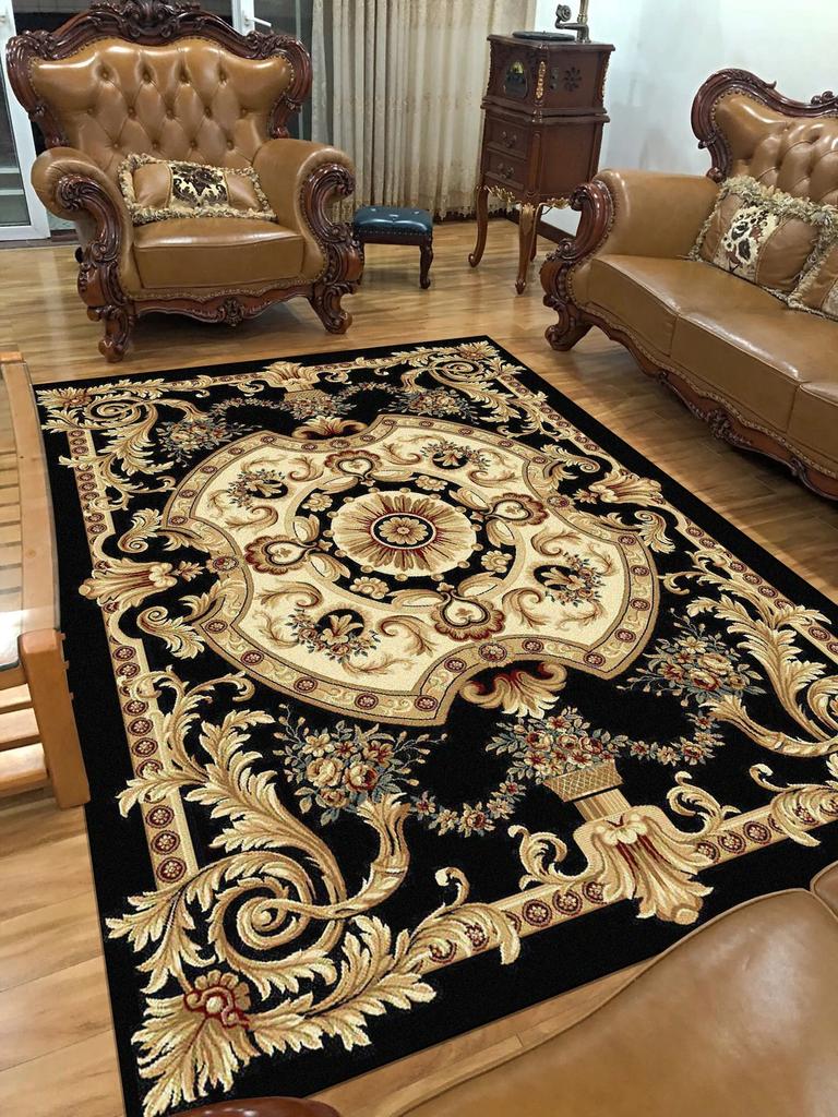 European Retro Large Rugs for Living Room Home Decoration Luxury Bedroom Carpet Washable Sofa Table Mat High-end Cloakroom Rug