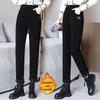 Automne/Hiver Pantalon Décontracté Épaissi Doublé Polaire Amincissant Tendance Taille Haute Chaud Pantalon Droit Cuivre Fle