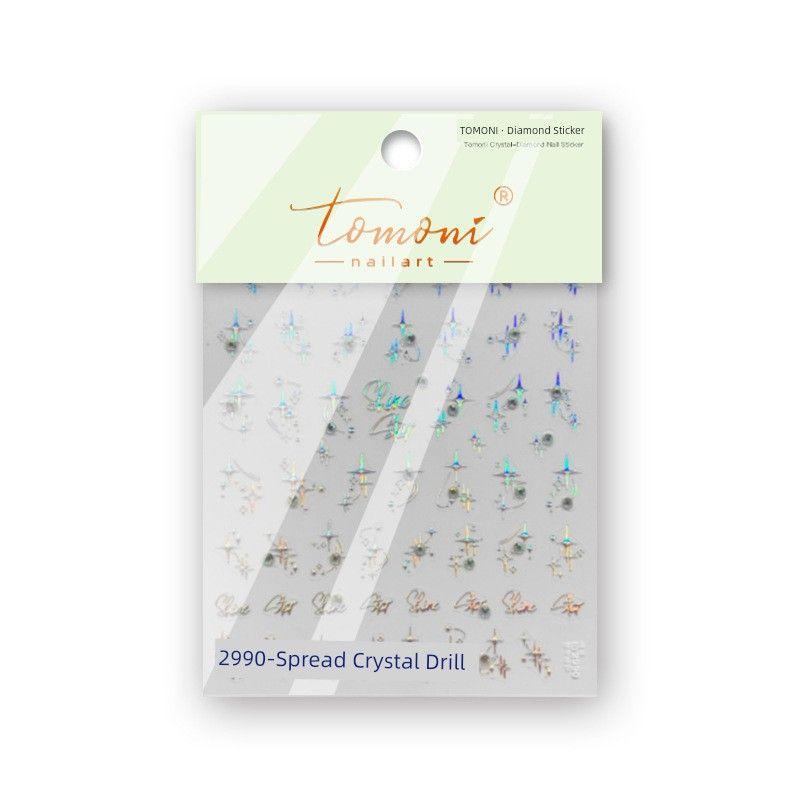 

Bright Crystal Bronzing Color Laser Silver Four Awn XINGX Nail Sticker Tomoni Best Selling Japanese Style Asterism Nail Sticker Laser Silver Four Mans Star 2990((Crystal Drill))
