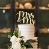 Mrs & Mr Geburtstagskuchen-Topper Monogramm Acryl Cupcake-Topper Spieße Hochzeit Geburtstagskuchen Girlande Dekor Personalisierter Spiegel Gold Kuchenzubehör für