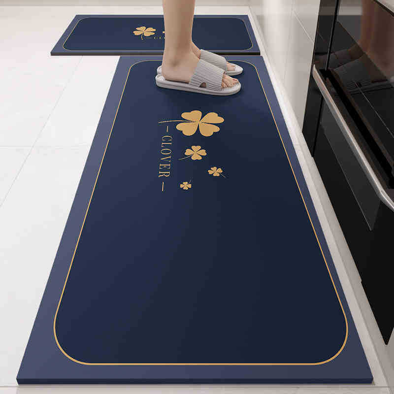 Kitchen Floor Mat Non-Slip, Wear-Resistant And Dirt-Resistant Floor Mat Absorbs Water And Oil, Easy To Take Care Of Household Floor Mat 40 * 60cm (Diatom Mud)