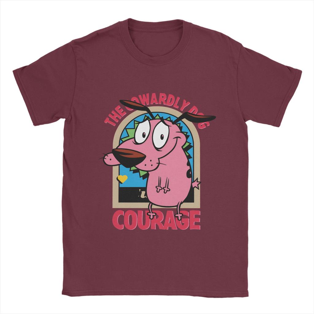Casual T-Shirt Summer Courage Dog  Novelty T-Shirts  Cotton Tshirt for Men Y2K Basic Custom Logo Short Sleeve Clothes