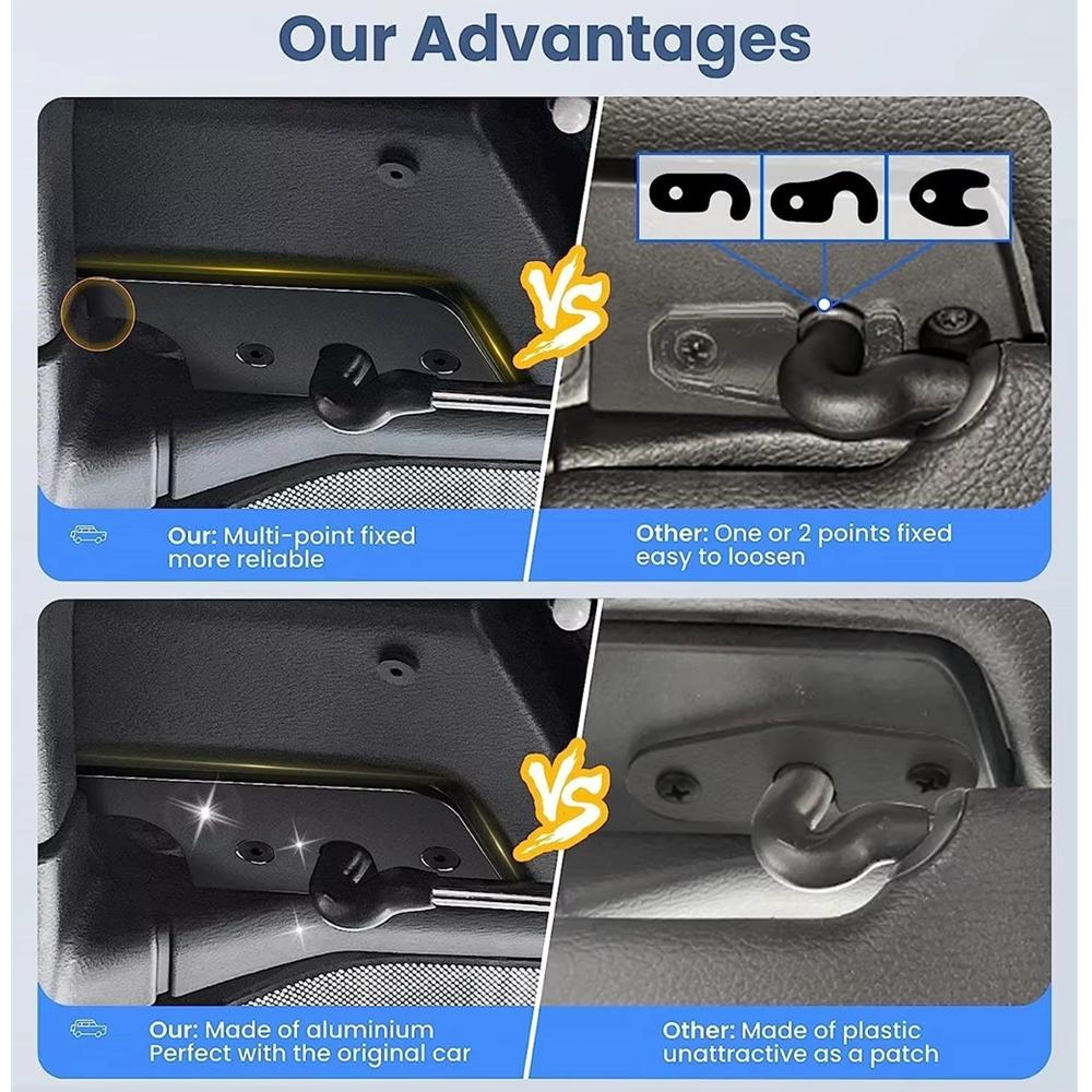 Sunvisor Clips Repair Kit For Jeep Wrangler JK 2018 For Wrangler 2018-2025 For Gladiator 2020-2025 Durable Auto Parts Aluminum