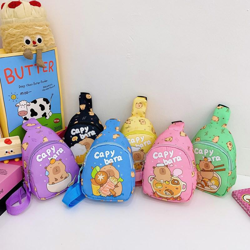 

Trendy Capybara Shoulder Bags Cute Cartoon Large Capacity Crossbody Bag Simple Versatile Children Chest Bag Gifts жовтий