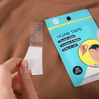 36Pcs Double Sided Headscarf Tape Waterproof Invisible Transparent Multi-purpose Clothes Dress Fabric Adhesive