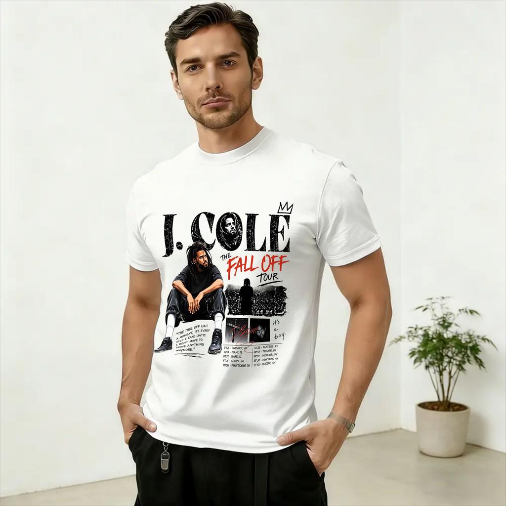 Oversized T Shirt Summer J Cole The Fall Off Tour 2026 TShirts Cotton Tee Shirt for Adult Y2K Classic Loose Short Sleeve Tops