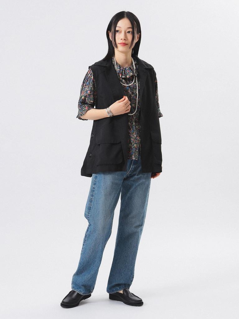 Beams Boy Women's S/S Hunting Sleeveless Shirt, Black, One Size