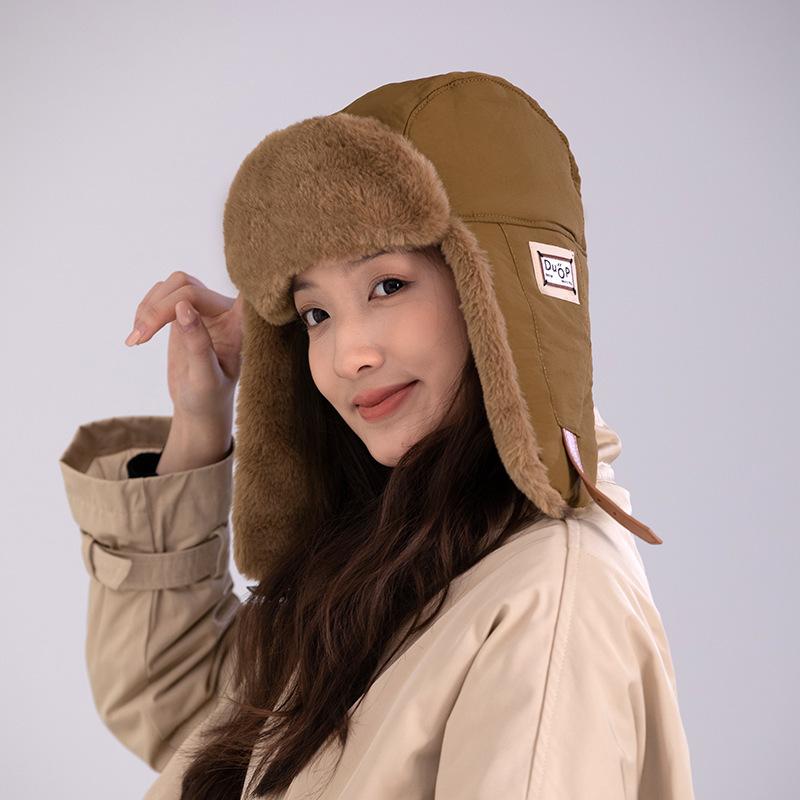 Lei Feng Hat Korean Version Men and Women Autumn and Winter Outdoor Warm and Cold Cotton Hat Scarf Integrated Three In One Winter Windproof Hat