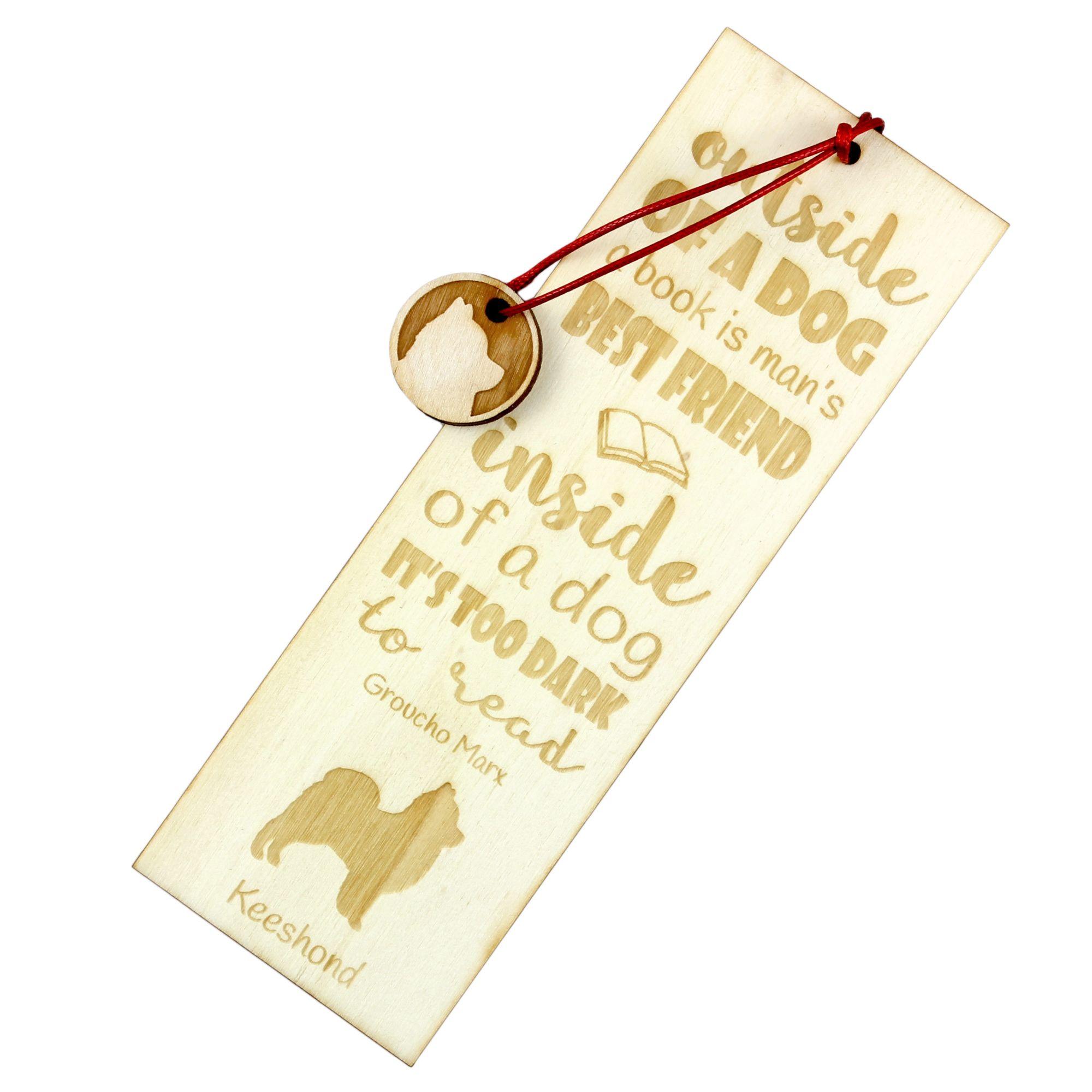 

Keeshond, Dutch Barge Dog, Smiling Dutchman, - dog bookmark, personalized bookmark, gift for bookworm from Art-Dog brand