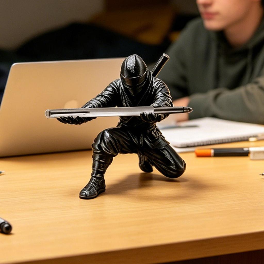 3D Printed Fun Pen Holder Organizer Decoration Kneeling Pose Pen Holder Figure for Desk for Pencil Stationery Markers Craft