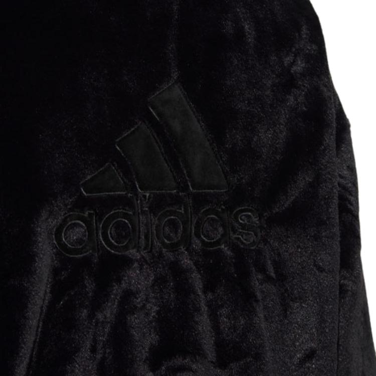Adidas Embroidered Logo Zip-Up Stand Collar Jacket Women Outerwear Black HM7105